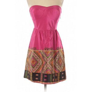 Twelfth Street By Cynthia Vincent Women SZ 6 Strapless Pink Cocktail Dress Silk